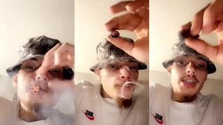 Ohh, his mom is going to slap him for smoking in the house.